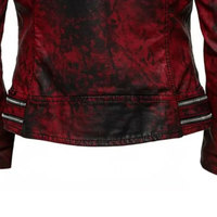 Veste en cuir rock pour homme, style vintage moto biker, coupe ajustée, avec ceinture à la taille et poches zippées