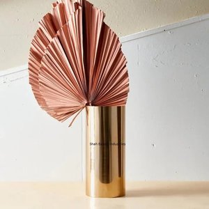 Newly Design <b>Cylinder</b> Shape Flower <b>Vase</b> for Home & Wedding Decoration Gold Coated Handmade Metal Floral <b>Vase</b> - Product Image 3