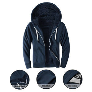 เสื้อมีฮู้ดสำหรับผู้ชายโอเวอร์ไซส์ผ้าคอตตอนเนื้อหนาผสมเรียบหรูเนื้อผ้าฝ้ายผสมแบบ380gsm - Product Image 2