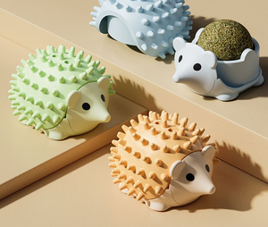 Juguete para Gatos con Bola de Catnip en Forma de Erizo - Juguete Interactivo para Masticar, Limpieza Dental, Ligero, Ecológico, Reutilizable, de Plástico para Gatos y Pájaros - Product Image 4