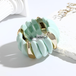 Tradebyd Resin <b>Bracelets</b> Handmade Jewelry Trendy Fashion Bangles <b>for</b> Women <b>Girls</b> Boho Style Accessories - Product Image 6
