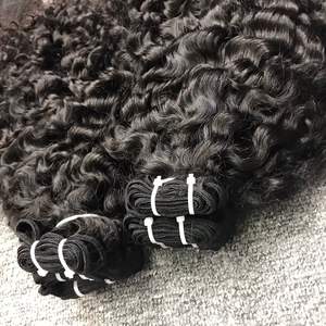 Vente chaude VQ cheveux 1B couleur birman bouclés 100% extensions de cheveux humains bruts vietnamiens pour paquet 100g HD dentelle non traitée - Product Image 3