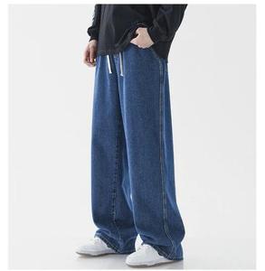 กางเกงยีนส์ผ้าเดนิมสีน้ำเงินแบบหลวมสำหรับผู้ชายกางเกงแนวสตรีทฮิปฮอปทรงหลวมสำหรับตกแต่งฤดูใบไม้ร่วงและฤดูหนาว - Product Image 6