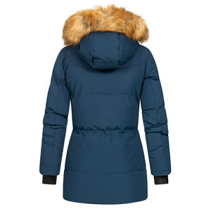Veste parka unique pour femmes avec poignets élastiques, capuche en fourrure, fermeture éclair et boutons, durable, de qualité supérieure, chaude, douce et confortable - Product Image 2