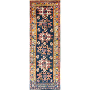 Nuray Blue Hand Knotted Wool Rugs Geometric Pattern Hallway Rectangle Carpet for Living Room Decorations 9x12" Size - Product Image 1