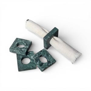 Anillos de Servilleta de Mármol Verde Oscuro con Acabado Cilíndrico Liso para Decoración de Mesa de Hostelería Premium, Únicos - Product Image 6