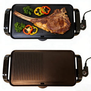 Electric Contact Grill 2200W Non Stick PTFE Grill <b>Pan</b> Die <b>Cast</b> Aluminum Sandwich Press for Home Hotel - Product Image 1