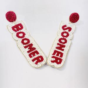 2025 indien fait à la main paille de riz perlé équipe sports spécial boucles d'oreilles-bijoux en gros personnalisables - Product Image 6