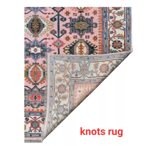 Alfombras de Lana/Seda de Alta Calidad Anudadas a Mano, Estilo Turco Oushak, Bordadas, Abstractas, Lavables, Antideslizantes, Reversibles, de Pelo Corto - Product Image 4