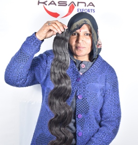 100% extensiones de cabello indio virgen natural sin procesar cutícula alineada doble trama Color negro para mujeres cabello humano_bundle - Product Image 1