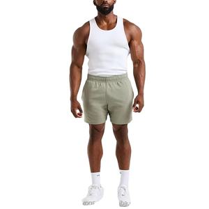 กางเกงขาสั้นออกกำลังกายผ้าฟลีซสำหรับผู้ชาย ผลิตตามแบบ OEM พร้อมโลโก้สั่งทำ ผ้าฝรั่งเศสเทอร์รี่ 100% ผ้าฝ้าย สำหรับวิ่งและเล่นกีฬา - Product Image 2