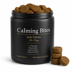 Integratore Calmante per Cani OEM, 90 Morbidi Bocconcini, con Radice di Valeriana e Fiori della Passione, Snack Antistress per Animali Domestici, Etichetta Privata - Product Image 1