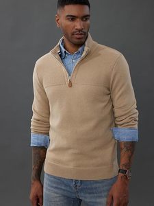 Suéter con Cierre para Hombre, Nuevo Modelo 2024, Cuello Redondo, Diseño Tejido Delgado y Transpirable, con Bloques de Color, para Invierno - Product Image 5
