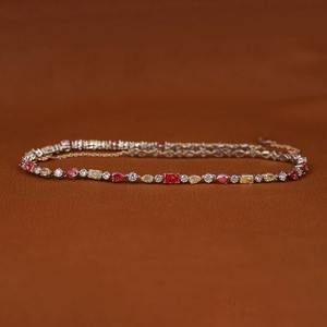 Fashionable Iced Out <b>Tennis</b> <b>Chain</b> Necklace in 14KT Solid Gold with Multi Shape Cut Lab Grown Diamonds Ideal Birthday Gift - Product Image 5