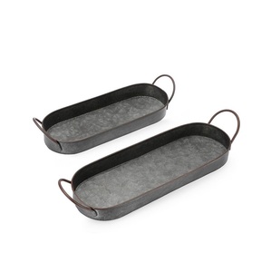 Hot Trending Home Cuisine Fournitures Fer Poignée Galvanisé Plateau De Service Taille Personnalisée Forme Hôtels Restaurants Plateau De Service - Product Image 4
