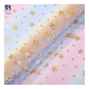 ผ้าทูลไล่สีรุ้ง YX910 2026 พร้อมลายดาวห้าแฉกสีทอง/เงิน ปั๊มร้อน สำหรับงานฮาโลวีน สำหรับเด็ก - Product Image 4