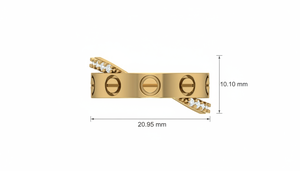 Bague en or 14 carats pour femme avec motif de vis emblématique et diamants naturels, idéale pour les mariages, les fêtes, les anniversaires, les cadeaux romantiques et les célébrations - Product Image 2