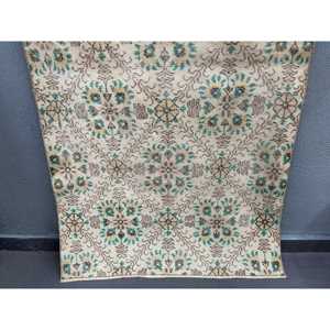 พรมวินเทจขนาด 3.6x6.4 ฟุต พรมตุรกี พรมสีเบจไล่เฉด พรมขนสัตว์ - Product Image 2