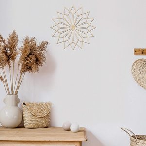 Art mural en bois mandala artisanal, géométrie sacrée complexe, décoration intérieure - Product Image 3