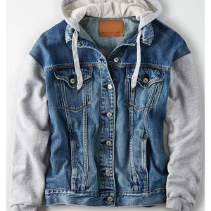 Men's <b>Denim</b> Hooded <b>Jackets</b> 100% Cotton Vintage Style <b>Acid</b> <b>Wash</b> Breathable <b>Denim</b> <b>Jacket</b> for Winter Casual fashion - Product Image 1