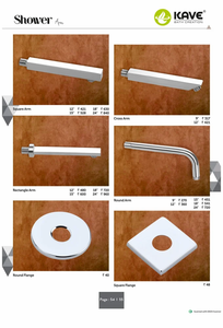 Bras de douche rectangulaire argenté en acier inoxydable de 5 pouces de qualité supérieure raccord de salle de bain mural pour pommeau de douche à effet pluie utilisation hôtelière - Product Image 2