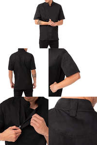 Uniforme de chef profesional unisex, conjunto de Cocina, Restaurante, hotel, cocinero, ropa de trabajo, chaqueta de chef de manga corta con doble botonadura - Product Image 5