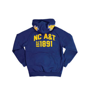 เสื้อฮู้ดแบบสวมหัวมี350ผ้าฟลีซ GSM ผ้า40% โพลีเอสเตอร์สีกรมท่า NC A & T โลโก้ออกแบบได้ตามต้องการ - Product Image 2