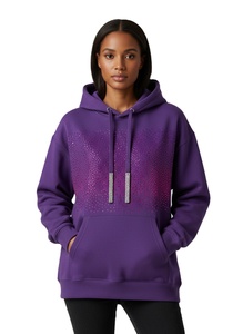 Sudadera con Capucha de Felpa Francesa de 500 g/m² con Pedrería para Hombre, Logotipo Personalizado, Lavado Ácido, Estilo Oversize, Streetwear OEM - Product Image 1