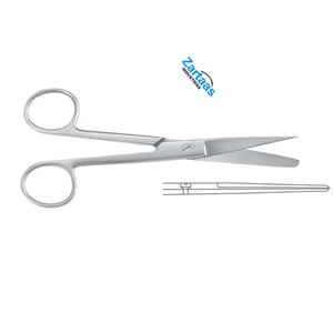 Tijeras operativas estándar de acero inoxidable de alta calidad Tijeras ginecológicas rectas afiladas/romas de 18,5 cm - Product Image 2