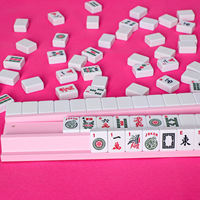 Tapis de Mahjong Magnétique Rose en Bois, Style Américain Minimaliste, Fait Main, Portable, Transparent, Haut de Gamme, avec Table Optionnelle