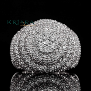 Anillo de Diamantes de Oro Amarillo y Plata 925 para Mujer, Corte Brillante Redondo, Diamantes Cultivados en Laboratorio, Joyería de Lujo para Boda - Product Image 2