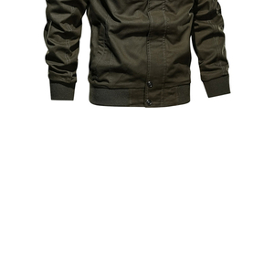 Chaqueta Bomber Ligera, Mezcla de Algodón y Poliéster, Cuello Acanalado, Bolsillo con Cremallera Frontal, Interior Cómodo, Apta para Uso Casual - Product Image 6