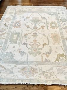 Tapis d'intérieur de haute qualité, noué à la main, en laine grise, 8x10 pieds, tapis brodé, nœud persan turc, abstrait, fait à la main, persan - Product Image 6