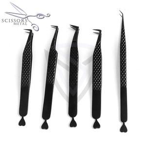 Pinces à cils en acier inoxydable de qualité supérieure, pointues, avec revêtement coloré, pour extensions, durables, solides, à prise fine, OEM accepté - Product Image 1