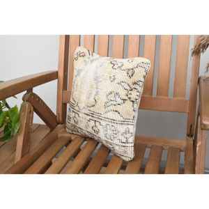 Oreiller en laine Kilim Beige 12x12 pouces luxe rustique Vintage à motifs Portable carré coussin pour literie technique tissée - Product Image 3