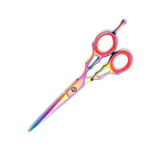 Tijeras de Peluquería de Acero Inoxidable de 6 Pulgadas de Alta Calidad con Recubrimiento Multicolor y Hoja Recta Afilada - Product Image 4