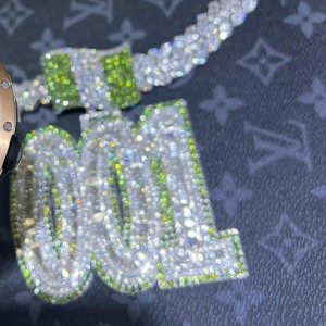 RB Gems Hip Hop joyería Iced Out letra personalizada colgante 925 plata esterlina VVS Moissanite diamante nombre inicial Logo colgante - Product Image 2