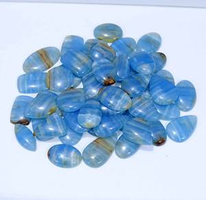 Cabujón suelto de calcita azul Natural de calidad AAA +, piedra preciosa de cabujón de tamaño libre, lote de piedras preciosas al por mayor para la fabricación de joyas finas - Product Image 1