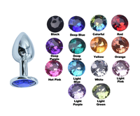 Plug anal masculin en argent, alliage d'aluminium, finition métallique, base en gemme de 13 couleurs disponible, 3 tailles, 100% étanche, jouet pour adultes BDSM