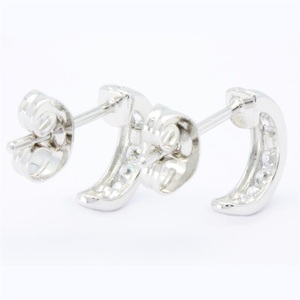 Pendientes de Aro de Diamantes Naturales Clásicos Blancos de 18K, 14K y 9K, Regalo de Boda o Compromiso de Lujo para Mujer - Product Image 6