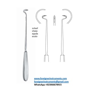 Ensemble d'instruments chirurgicaux manuels en acier inoxydable à rétracteur auto-retenant, main droite/gauche, pointe émoussée, 240 mm - Product Image 5