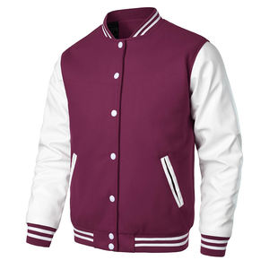 Service personnalisé Vestes d'université Respirant Col Ras du cou Impression de logo personnalisé Manches complètes Veste de baseball universitaire pour hommes - Product Image 3