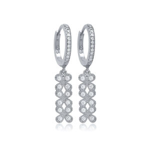 Flower Design <b>Long</b> Charm Dangle <b>Earrings</b> Turkish Handmade Wholesale 925 Sterling <b>Silver</b> Jewelry - Product Image 5