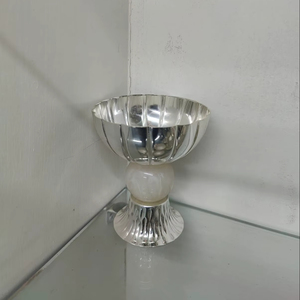 Cuenco de latón de tendencia con Base de resina para el hogar, Hotel, restaurantes, mesa y vajilla, cuencos para servir frutas de Color plateado - Product Image 5