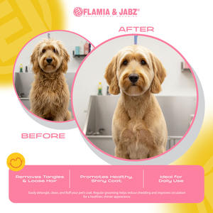 Flamia & Jabz <b>Stainless</b> <b>Steel</b> Pet Grooming Comb for Dogs & Cats 48 Rounded <b>Pins</b> Anti-Rust Professional Deshedding Detangling - Product Image 4