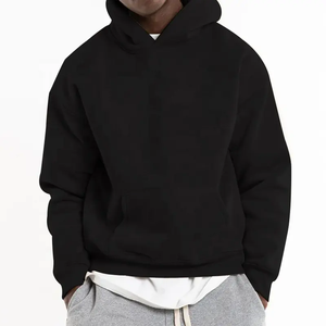 Sudaderas con capucha de felpa francesa en blanco personalizadas de alta calidad para hombres, ropa de calle, sudaderas con capucha de hombro caído de gran tamaño para fábrica - Product Image 3