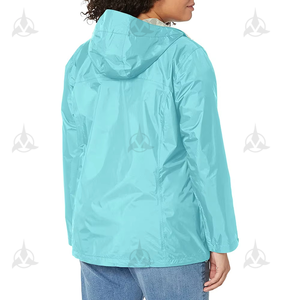 Dernier modèle Coupe-vent uni surdimensionné respirant Vestes pour femmes Vestes à fermeture éclair en nylon à vendre au tarif de gros - Product Image 3