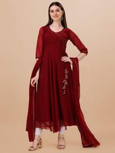 Robe georgette lourde et belle la plus tendance avec un beau côté latkan et moins de frontières exportateur de mode pour femmes à vendre - Product Image 4