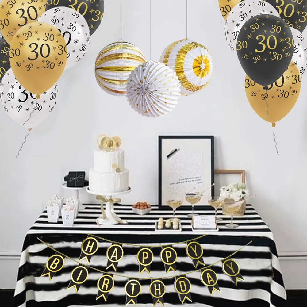 50e Verjaardagsfeestje Ballonnen 30 40 50 Jaar Oude Ballon Zwart Goud Feestdecoratie Voor Jubileum Thema Verjaardagsfeestartikelen