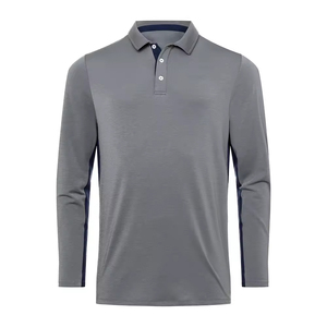 Camiseta de Manga Larga Tejida Sólida de Color Personalizado de Alta Calidad, Transpirable, para Hombre, con Bolsillo - Product Image 4